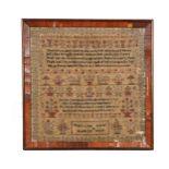 A REGENCY NEEDLEWORK SAMPLER, "MARY ANN SEWELL APRIL 28TH 1824.