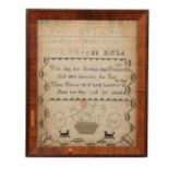 A GEORGE III NEEDLEWORK SAMPLER BY ANN READ, DATED 1798.