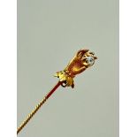 Sweet Gold Hand Holding Diamond Stick Pin Brooch