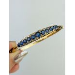 Outstanding Vintage 9ct Gold Sapphire and Diamond Bangle/Bracelet