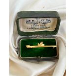 Antique Boxed Gold Submarine ww1 Brooch