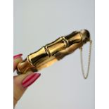 CHUNKY VINTAGE 9CT GOLD BAMBOO BANGLE / BRACELET