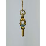 sweet antique turquoise key pendant