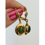 jadeite 12ct gold filled drop earrings