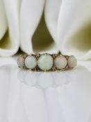 Vintage Opal and 18 Carat Gold Five-Stone Ring