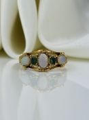 antique opal and emerald gold ring