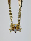 Victorian Opal and Ruby 9ct Gold Bracelet