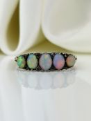 vintage 9ct gold opal and diamond 5 stone ring