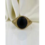 vintage 9ct gold onyx signet ring