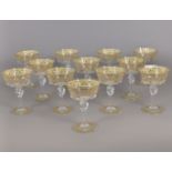 Set von 12 Champagnerschalen “Regina Margherita” - Glashütte Cenedese / Murano, Klarglas, schlanker