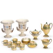 Pair Wedgwood Lustre Vases And Coffee Set, 20th century,