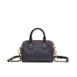 Louis Vuitton: a Black Nanogram Speedy Bandouliere 20 (includes microchip, padlock, keys and dus...