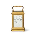 A good late 19th century French striking and repeating gorge case carriage clock Drocourt, retai...