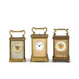 A Collection of three early 20th-century French carriage clocks