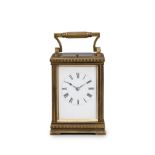 A late 19th century lacquered-brass striking carriage clock with repeat Atribuited to Henri Jac...