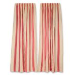 A pair of 20th century curtains 364cm drop, width to the base of one 224cm overall approximately