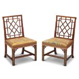 A pair of George III mahogany side chairs (2)