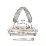 A Spanish silver desk stand, inset with gold coins Pedro Duran Morales, circa 1987