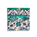 A Cantagalli Damascus style pottery tile Italy, late 19th Century
