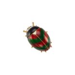 TIFFANY & CO.: 18K GOLD AND ENAMEL LADYBUG BROOCH