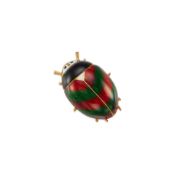 TIFFANY & CO.: 18K GOLD AND ENAMEL LADYBUG BROOCH