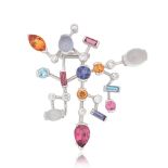 CARTIER: DIAMOND AND GEM-SET 'MELI MELO' BROOCH