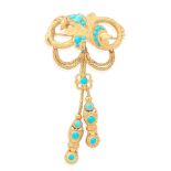 TURQUOISE-SET BROOCH, MID-19TH CENTURY