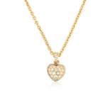 CARTIER: DIAMOND-SET HEART PENDANT/NECKLACE