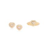 CHOPARD: DIAMOND-SET 'HAPPY DIAMONDS' EARRING AND RING SUITE