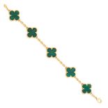 VAN CLEEF & ARPELS: MALACHITE 'ALHAMBRA' BRACELET