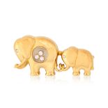 CHOPARD: DIAMOND-SET ELEPHANT 'HAPPY DIAMONDS' BROOCH