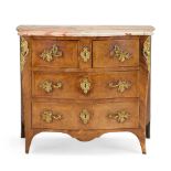 An early Louis XV ormolu mounted kingwood serpentine commode of small proportions Circa 1735