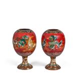 A PAIR OF JAPANESE CLOISONNÉ ENAMELED LANTERN VASES Meiji period (2)