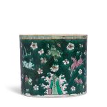A famille verte Chinese brush pot, Bitong