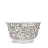A late 19th century Chinese export silver bowl Workshop mark Qiu ji, Canton, retailer probably H...