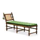A rare documented Charles II walnut and caned daybedThird quarter 17th century