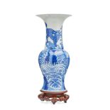 A Chinese blue and white 'Shishi' yen-yen vase Kangxi six character mark but Republic