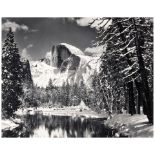 Ansel Adams (1902-1984); Half Dome, Merced River, Winter, Yosemite National Park, California;