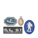 Four Wedgwood Jasper Plaques/Medallions, England, 19th and 20th century,