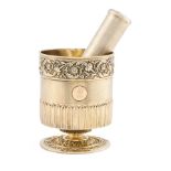 George III Sterling Silvergilt Shaving Beaker with Associated Brush,