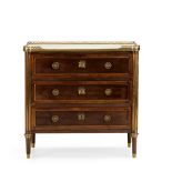 Terence Stamp: An Antique French mahogany chest of drawers with gilt metal mounts and marble top...