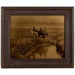 Edward Curtis Orotone. CURTIS, EDWARD S. 1868-1952. The Three Chiefs, Piegan, c.1904.