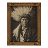 Edward Curtis Gelatin Silver Print Signed. CURTIS, EDWARD S. 1868-1952. Chief Garfield, Jicari...