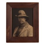 Edward Curtis Platinum Print Signed. CURTIS, EDWARD S. 1868-1952. Self Portrait in Field Attire...