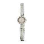 Jaeger-LeCoultre. A very elegant and fine lady's 18K white gold and diamond set manual wind cockt...