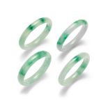 FOUR JADEITE BANGLES 20th century (4)