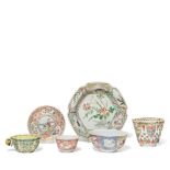 A GROUP OF FOUR CUPS AND TWO SAUCERS Tianqi to Yongzheng (6)