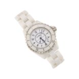 CHANEL: A WHITE CERAMIC J12 WRISTWATCH