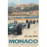 An original 1966 Monaco Grand Prix poster after Michael Turner,