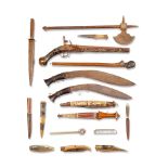 A collection of various 19th and 20th century items of arms and armour